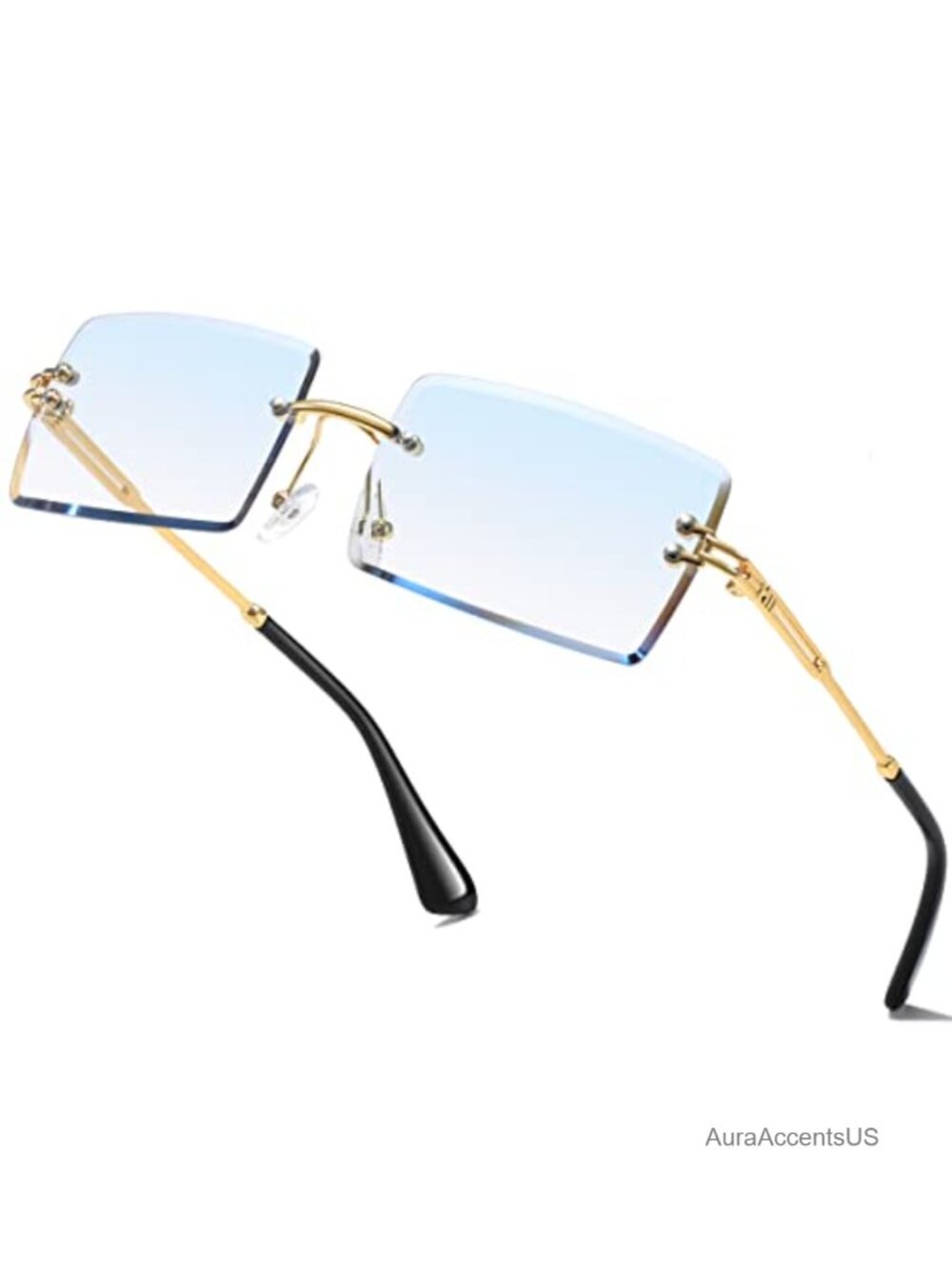 Rimless Rectangle Sunglasses Ultralight UV400 Unisex Eyewear